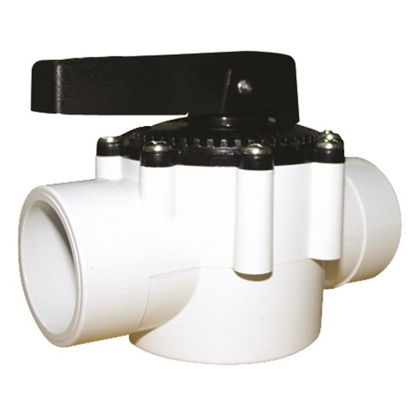 Waterco 1.5 & 2 in. White 2 Way Slip Fit Valve with Non-Stick Impregnated Seals 14852